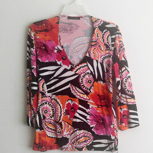 Linda Leal Floral Tropical Print Top